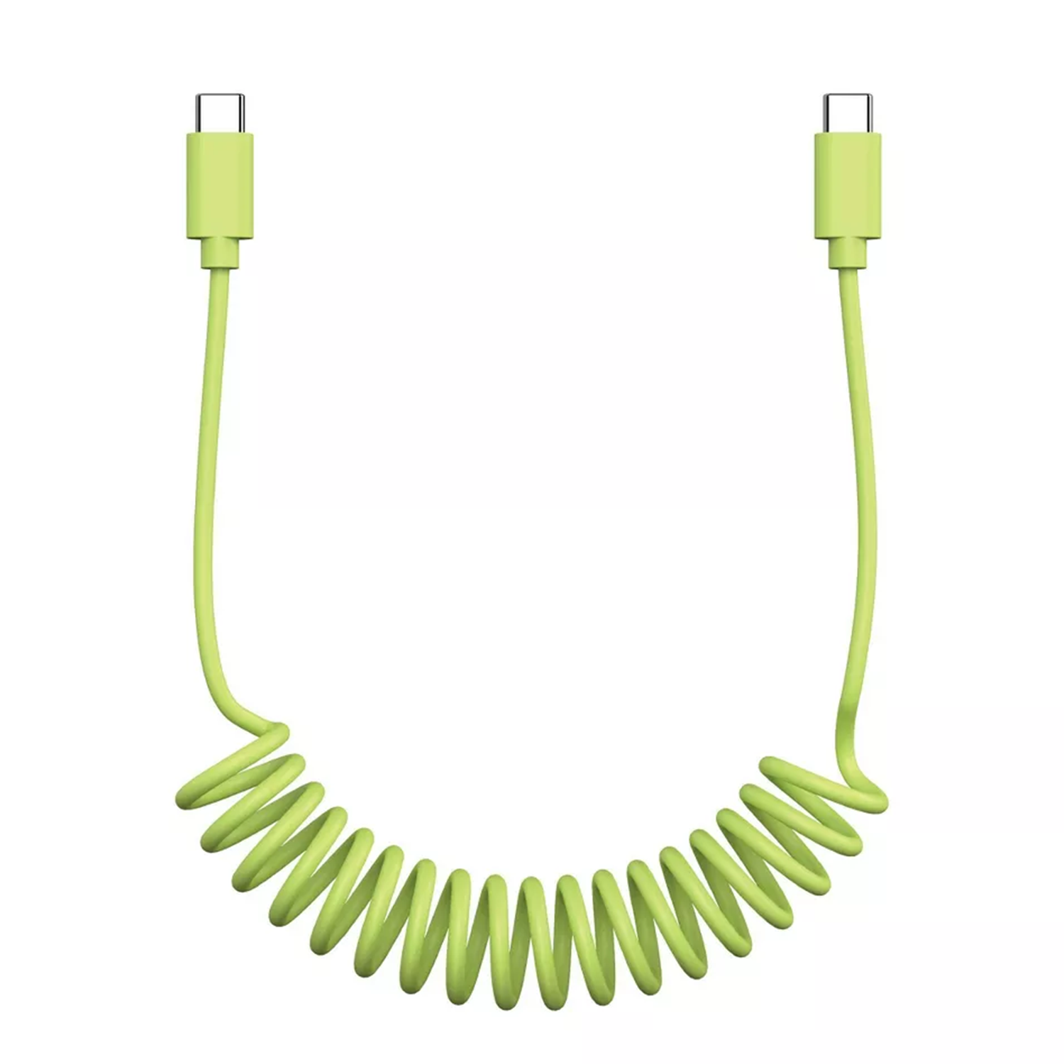 Vibrant Toned Retractable Coiled Usb‑C To Usb‑C Cord For Space‑Saving Daily Connection