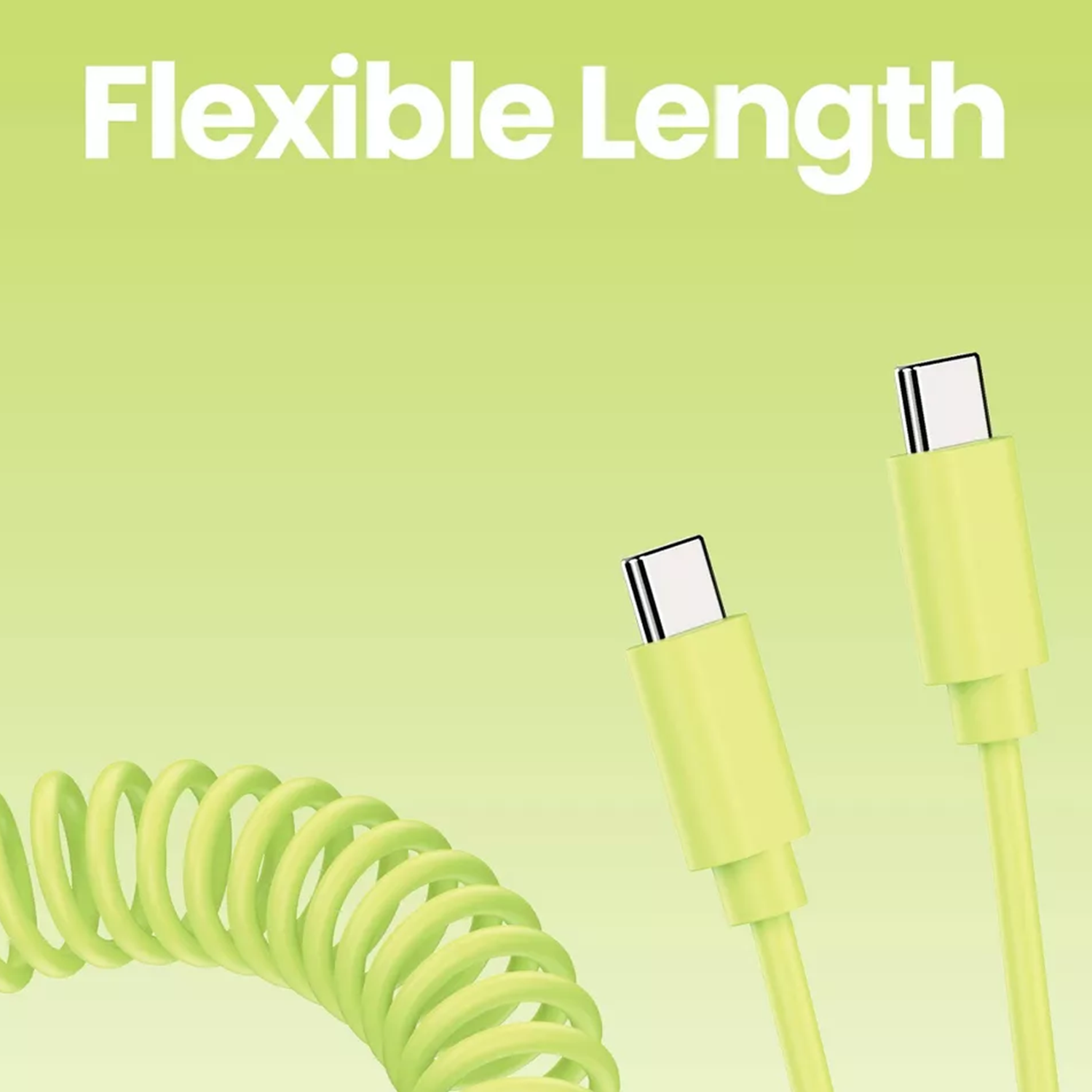 Vibrant Toned Retractable Coiled Usb‑C To Usb‑C Cord For Space‑Saving Daily Connection