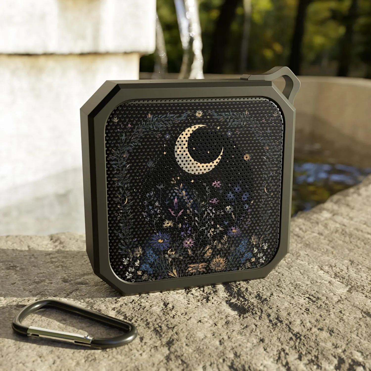 Celestial Floral Pattern Wireless Speaker, Rugged Compact Audio Player For Outdoor Trips