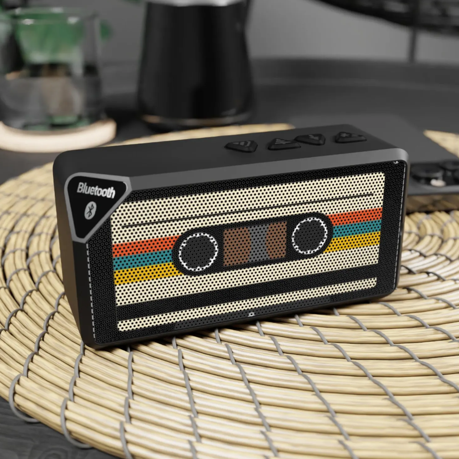 Retro Cassette‑Inspired Compact Wireless Speaker With Aux Input Support